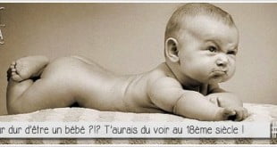 phot d'un bébé faisant une grimace pôur illustrer l'article par ci par la PCPL dédié aux habitudes de soins des enfants, bébés et nourrissons au 18ème siècle