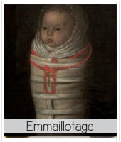 bébé emmailloté pour illustrer l'article PCPL sur les soins dédiés aux nourrissons au 18ème siècle