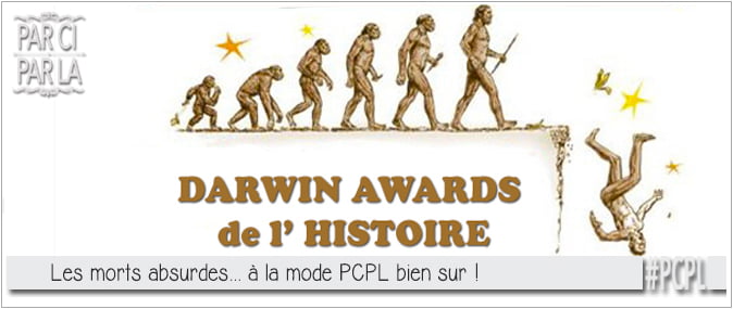 logo des darwin awards pour illustrer l'article par ci par là PCPL dédié aux morts absurdes de l'histoire