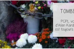 fleurs ornant la tombe d'allan kardec au père lachaise pour illustrer l'épisode par ci par là dédié au père fondateur du spiritisme