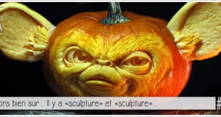 jack o'lantern au visage de gremlins pour illustrer l'article par ci par là PCPL dédié à halloween