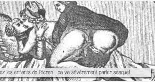 gravure d'une scene de sexe à 3 pour illustrer l'article par ci par la PCPL dédié au cathéchisme libertin de theroigne de mericourt