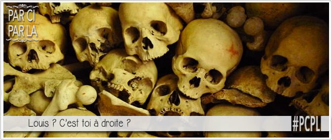 ossuaire et squelette pour illustrer l'article PCPL parci parlà dédié aux obsèques et a la profanation de la tombe de Louis XIV à la basilique saint denis