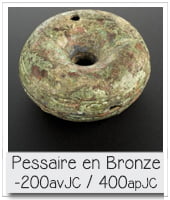 pessaire antique romain en bronze pour illustrer l'article PCPL dédié à la contraception dans l'histoire